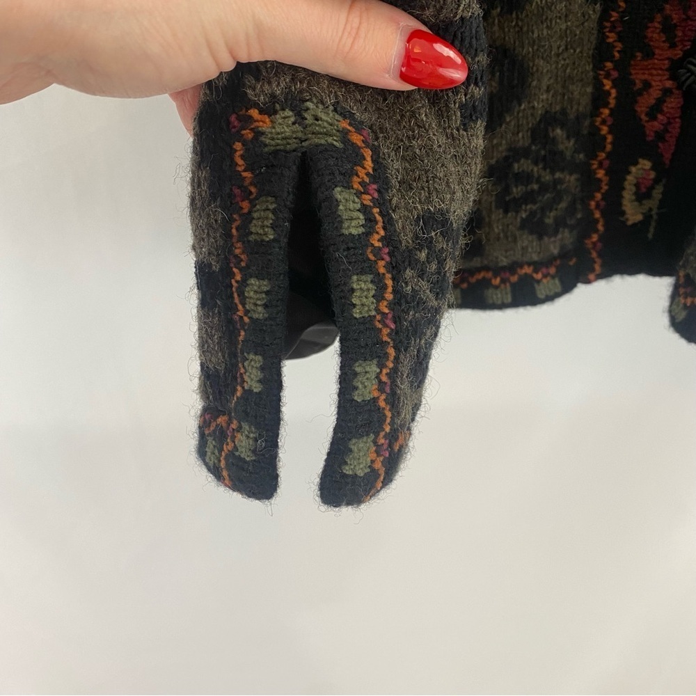 Icelandic Design Wool Cotton Lined Sweater Jacket Sz M Folklore Floral‎ Filigree - Picture 8 of 16